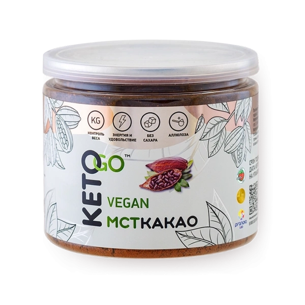 Keto Go, Какао порошок с МСТ, банка 180 гр.