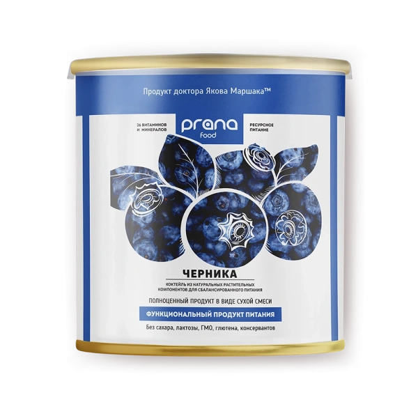 Коктейль PRANA food черника, банка 300 гр.