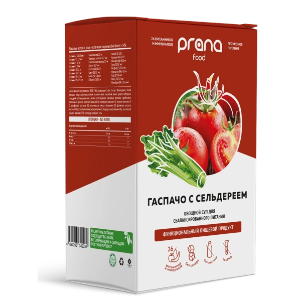Набор 8 саше PRANA food гаспачо с сельдереем, 8х30 гр.