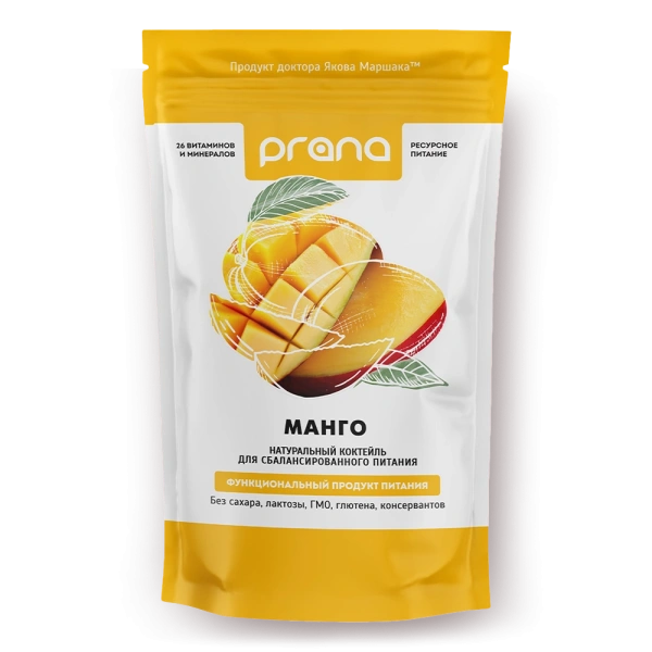 Коктейль PRANA food манго, дойпак 450 гр.