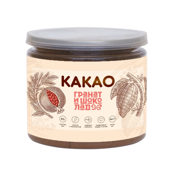Keto Go, Какао порошок с МСТ и сухим гранатовым соком , банка 180 гр.