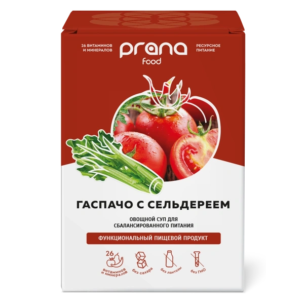Набор 8 саше PRANA food гаспачо с сельдереем, 8х30 гр.